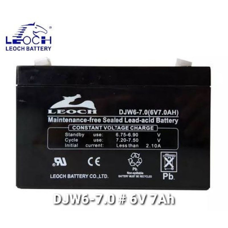 🚜 Battery LEOCH DJW6-7.0💥  แบตเตอรี่แห้ง - 6V 7Ah  🎇