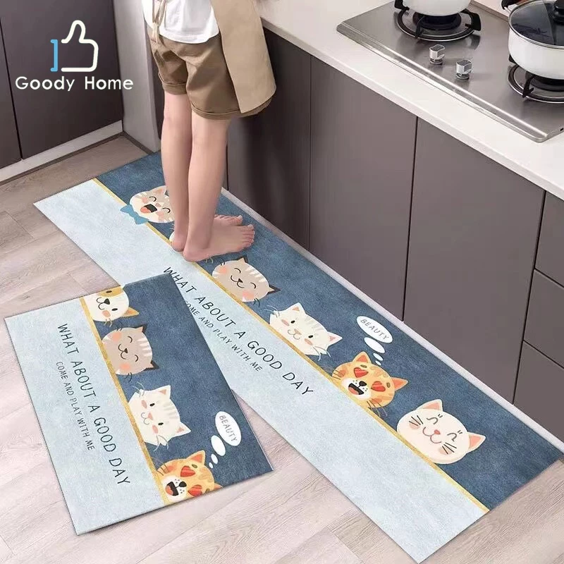 Goody Home พรมเช็ดเท้า นิ่ม ซับน้ำได้ดี แห้งเร็ว มีจุดกันลื่นด้านล่างพรม (จำหน่ายเป็นเซ็ต 2ชิ้น/เซ็ต)
