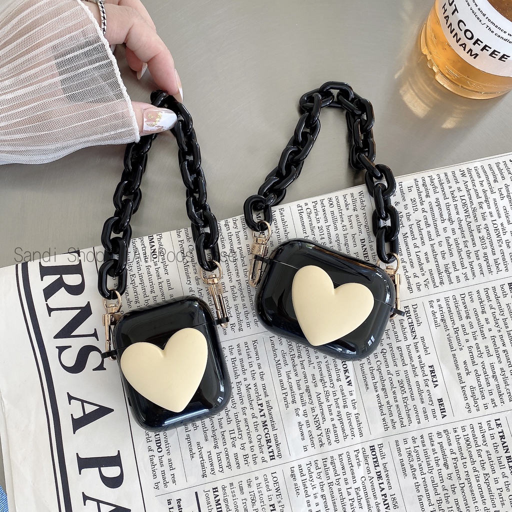 เคสหูฟังบลูทูธ TPU นิ่ม กันตก ลายหัวใจ สีเบจ เรียบง่าย สร้างสรรค์ สําหรับ AirPods 1 2 3 Pro AirPods Gen 2 AirPods 3 AirPods Pro เคส airpods pro เคส airpods
