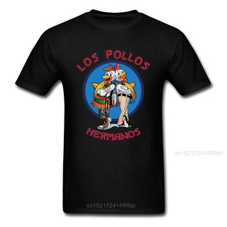 oversize T-shirt เสื้อยืดผ้าฝ้าย พิมพ์ลาย Los Pollos Hermanos Breaking Bad Chicken Brothers สไตล์ฮิปสเตอร์ สําหรับผู้ชาย