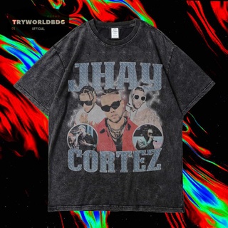 เสื้อยืดผ้าฝ้าย เสื้อยืดแขนสั้น ขนาดใหญ่ พิมพ์ลาย JHAY CORTEZ VINTAGE RAP สําหรับผู้ชาย