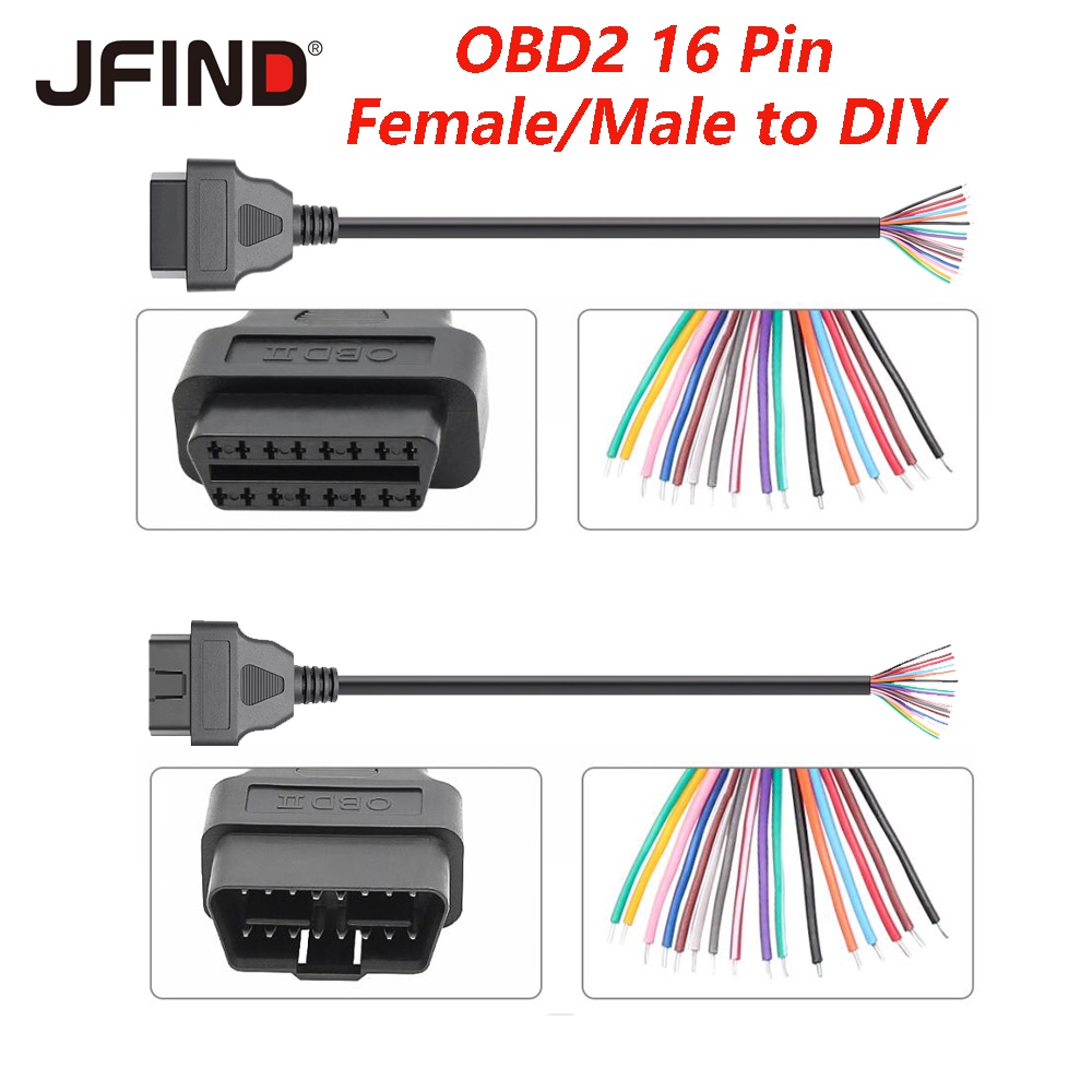 Autool BENZ 38Pin เป็น 16Pin OBD2 ELM327 สายเคเบิลต่อขยาย ตัวผู้ เป็นตัวเมีย สําหรับเครื่องยนต์รถยนต์