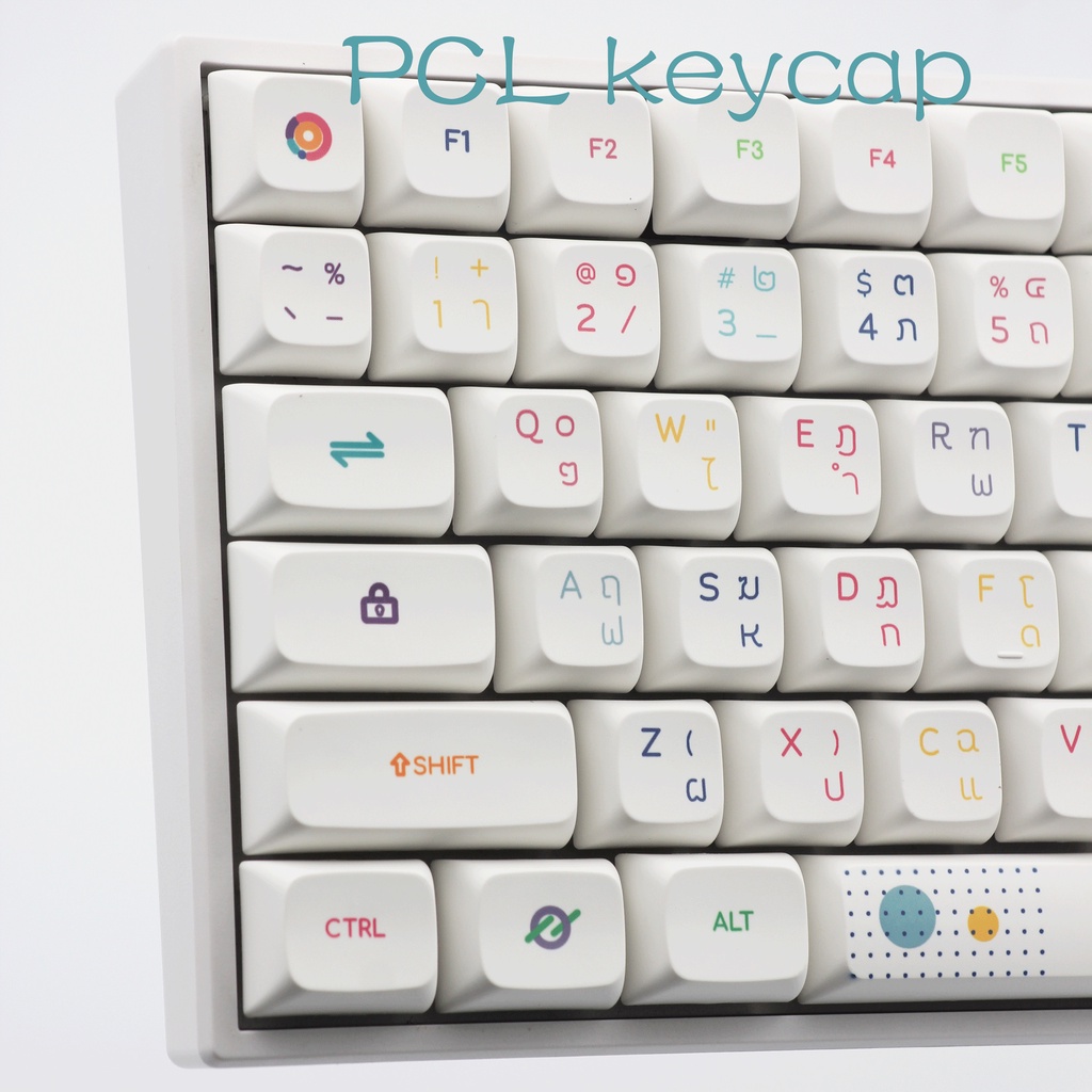 Original PCL Neon Keycaps แป้นพิมพ์ภาษาไทยThai keycap คีย์บอร์ด 147 คีย์ PBT PCLNeon Keycaps XDA Profile Dye Sub