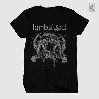 เสื้อยืดวง LAMB OF GOD เสื้อยืด LAMB OF GOD สีเทา เสื้อผ้าโลหะ ร็อคเพลง MONO VERSIONS-5XL