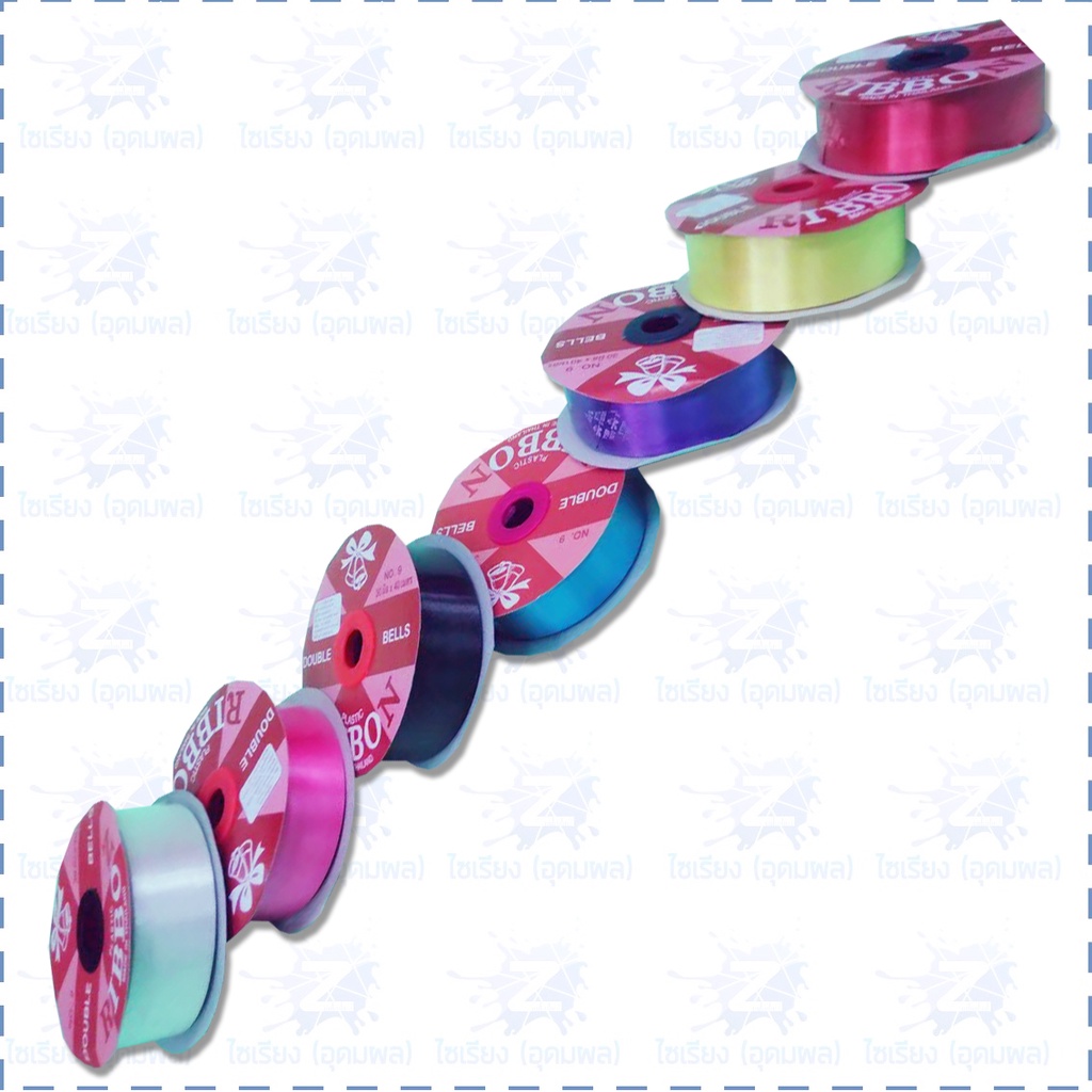 ริบบิ้น NO.9 กว้าง30มม. ยาว40 เมตร ตราระฆัง PLASTIC RIBBON  1 ม้วน