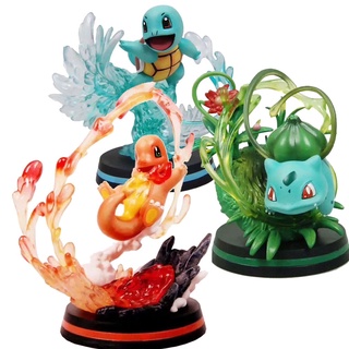 Pokemon Hitokage Fushigidane Zenigame Charmander 11 ซม. Bulbasaur Squirtle Fire Spray Vine GK Figure Battle Version Pocket Monster