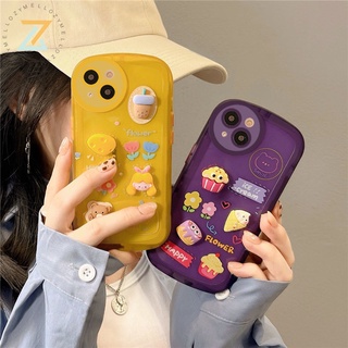 Zymello เคส OPPO A57 2022 4G Reno 7Z 5G Reno6 Z 5G Realme C35 A15 A16 A31 A5 2020 A53 A54 F7 F9 F11Pro Realme C21Y C25Y 9i A16K A76 A96 เคสโทรศัพท์ซิลิโคนสาวสวย 3D น่ารัก