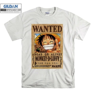 เสื้อยืดวินเทจเสื้อยืด พิมพ์ลาย One Piece Wanted Monkey Luffy designne สไตล์คลาสสิก สําหรับผู้หญิงS-4XL