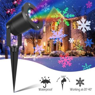 ไฟประดับเลเซอร์Snowflake Moving Laser Projector-SN3 กันน้ำ ไฟโปรเจคเตอร์กลางแจ้ง LED Snow Party โคมไฟตกแต่ง เคลื่อนไหว