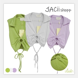 JACiiShop_เสื้อกล้าม ครอป ห่วงอก ป้าย G-ROSE