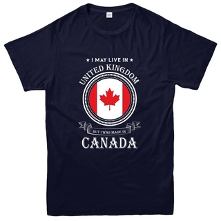 เสื้อยืดแขนสั้นลําลอง ทรงหลวม พิมพ์ลาย Made In Canada Living In United Kingdom Nation Love Crossfit สไตล์ฮิปฮอป สําหรับผ