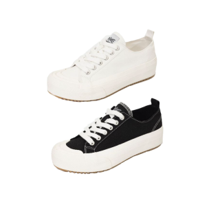 KANGOL Sneaker unisex รองเท้าผ้าใบ รุ่น Spike shoes ผูกเชือก สีขาว,ดำ 62227605