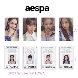 โฟโต้การ์ด แฮนด์เมด ลาย Kpop Aespa Winter SMTOWN แฟชั่นฤดูหนาว 2021