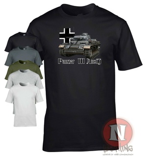 เสื้อยืดลําลอง สําหรับผู้ชาย แขนสั้น พิมพ์ลาย Panzer 3 Ausf J WW2 German Military Armour Tanks Panzerkampfwagen เสื้อยืดแขนสั้น ผ้าฝ้าย แฟชั่นฤดูร้อน