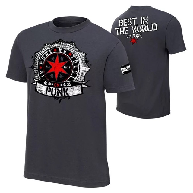 เสื้อยืด WWE CM punk สีเทา ‍ ️ ‍ ️ ‍ ️