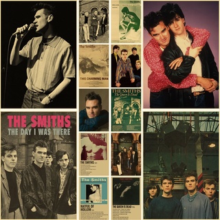 สติกเกอร์โปสเตอร์กระดาษคราฟท์ ลายวงร็อค The Smiths สไตล์วินเทจ สําหรับตกแต่งผนังบ้าน บาร์ ห้อง ของขวัญ