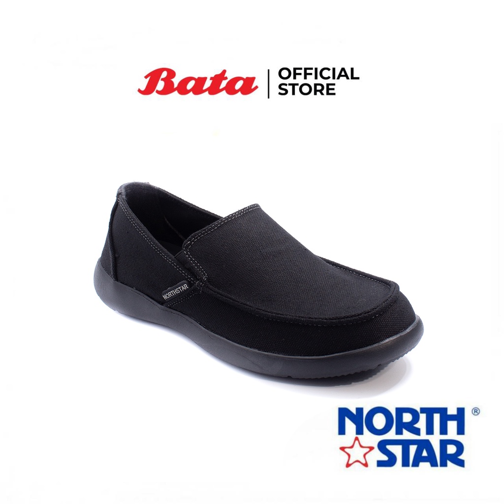 Bata บาจา ยี่ห้อ North Star รองเท้าผ้าใบแบบสวม สนีคเกอร์แฟชั่น สวมใส่ง่าย ไม่ลื่น สำหรับผู้ชาย รุ่น Cruise สีดำ 8596038
