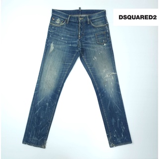 ยีนส์ Dsquared2 S71LA0626 เอว 32-33 ฟอกสนิม โลโก้ขาว ขาเดฟ