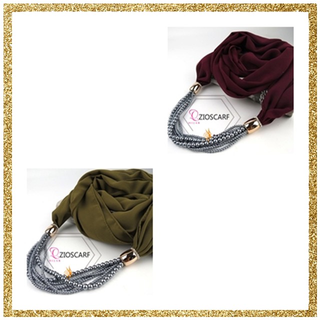 Pashmina ทันทีพร้อมสร้อยคอผ้าพันคอจี้ PEJ ZIOSCARF