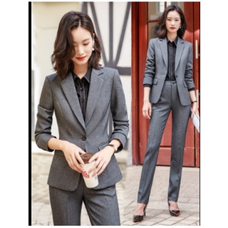 ชุดสูท#สูทผู้หญิง สูทชุด สไตล์เกาหลี OL suit Blazer+Pants