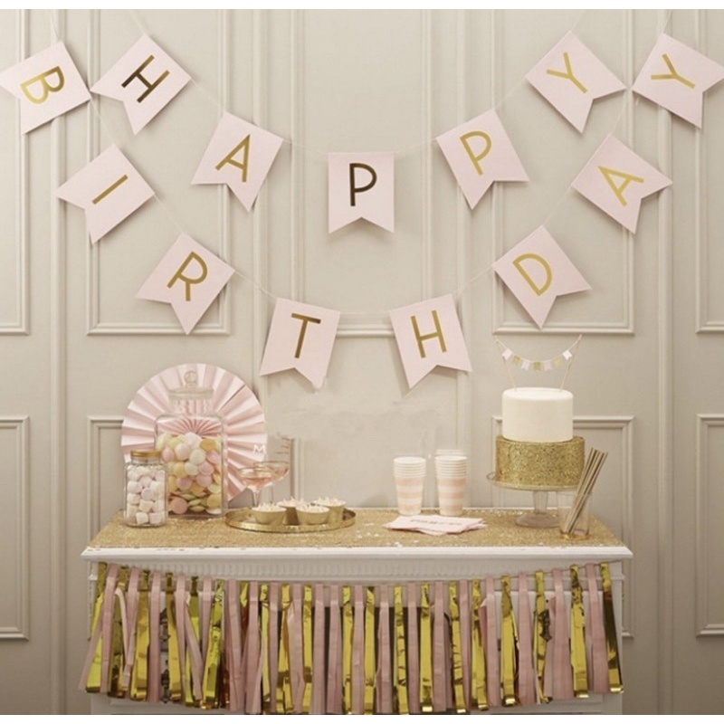 พร้อมส่งในไทย🇹🇭 ธงวันเกิดตัวอักษร HAPPY BIRTHDAY ใช้สำหรับตกแต่งปาร์ตี้ งานวันเกิด - รูปที่ 4