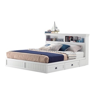 Koncept furniture เตียงนอน 5 ฟุต รุ่น Mahony สีขาว (170X223X111 ซม.)
