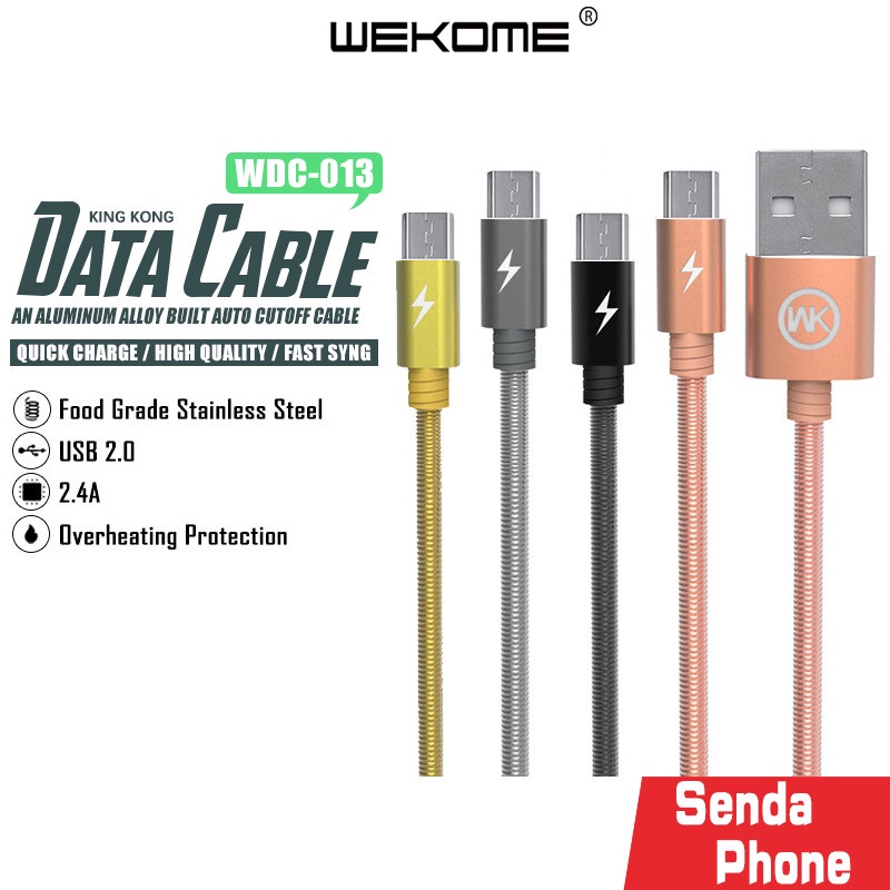 KINGKONG สายชาร์จ รุ่น 013M WEKOME รองรับชาร์จเร็ว 2.4A สายยืดได้  Data cable ทน สายชาร์จหุ้มสแตนเลส