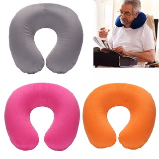 【บลูไดมอนด์】1PC New U Shaped Travel Pillow Car Air Flight Inflatable Pillows Neck Support Headrest Cushion Soft Nursing