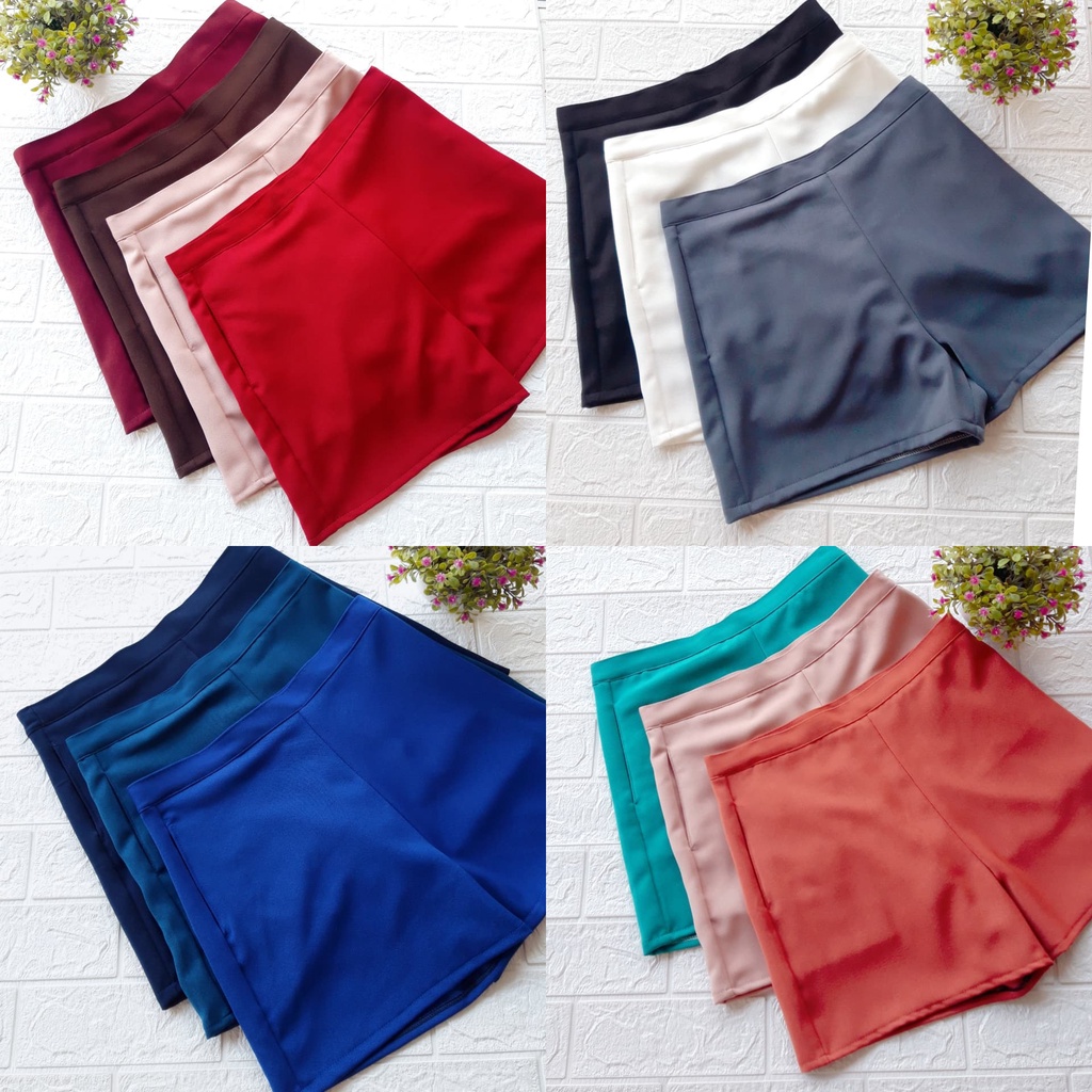 กางเกงขาสั้นผ้าฮานาโกะ 🔰รุ่นเอวขอบ ซิปขาง กระเป๋าข้าง🔰 ❌ไซส์S-4XL❌ หนานุ่มเอวสูง ใส่สบาย กางเกงขาสั้นผู้หญิง