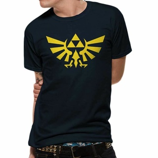 เสื้อยืด พิมพ์ลายโลโก้ The Legend Of Zelda Hyrule ขนาดเล็ก สีกรมท่า สําหรับผู้ชายS-5XL