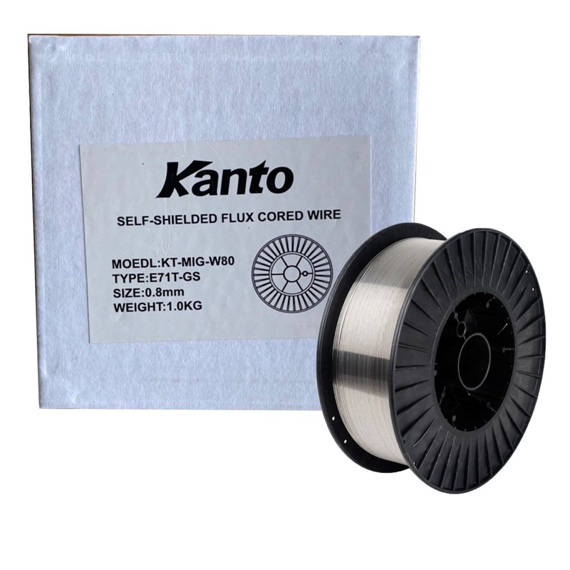 KANTO ลวดฟลักซ์คอร์ MIG 0.8 มม. 1.0 มม ขนาด 1 kg ไม่ใช้แก๊ส ลวดเชื่อมฟักคอ ลวดเชื่อมฟักคอร์