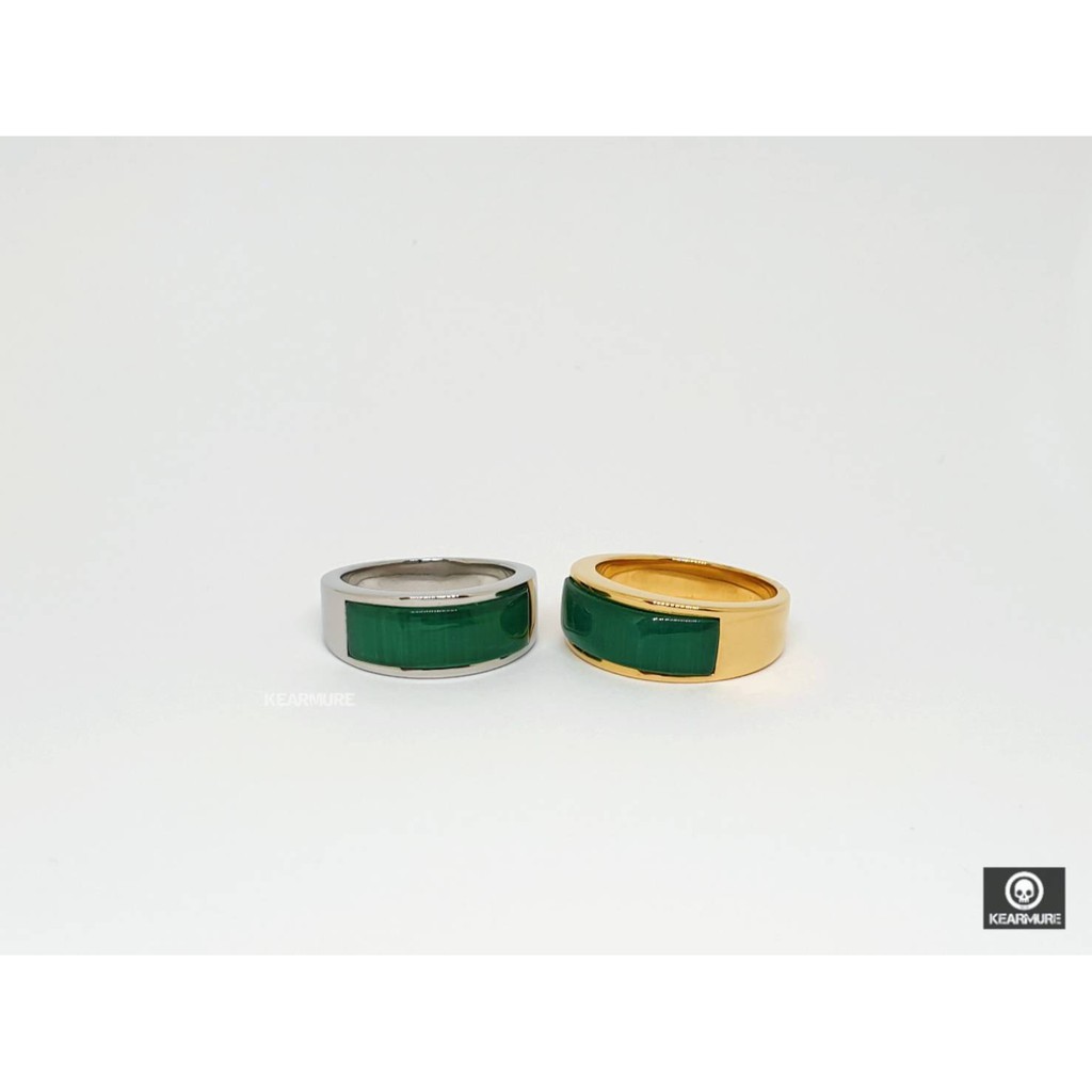 แหวนหยกเขียว หน้าแหวน 8mm