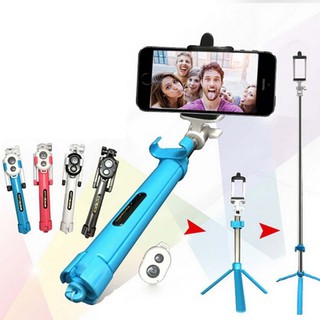 Selfie Stick Selfie ติดตั้งกล้องส่องทางไกล Monopod Tripods ชัตเตอร์ระยะไกล Bluetooth