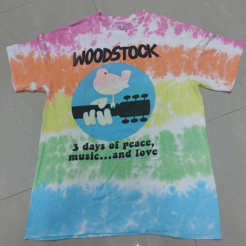 เสื้อยืด Liquid Blue มือสองของแท้ Woodstock Tie-dye สภาพดี