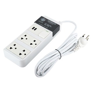 รางปลั๊กไฟ 4 ช่อง 1 สวิตซ์ 2 USB ANITECH H624 3 ม.  POWER STRIP WITH USB ANITECH H624 4-OUTLET 1-SWITCH 2-USB 3M