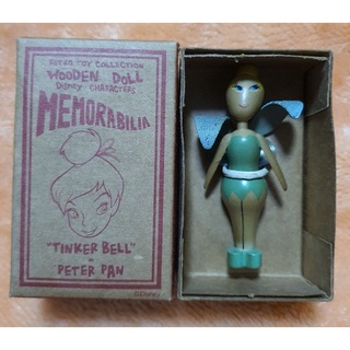 Young Epoch Retro Toy Wooden Doll Disney Tinkerbell Peter Pan Rare! ! Disney CharacterMemorabilia  ทิงเกอร์เบลไม้