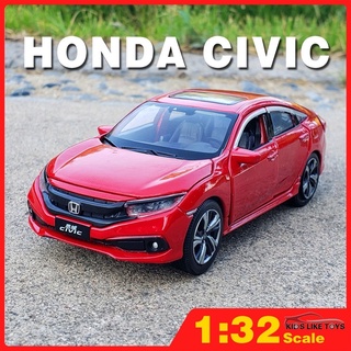 Klt โมเดลรถยนต์ 1:32 Honda Civic 2019 ของเล่นสําหรับเด็กผู้ชาย