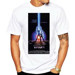 เสื้อยืดผ้าฝ้ายพิมพ์ลายขายดี เสื้อยืด พิมพ์ลายโปสเตอร์ภาพยนตร์ Tron ระบายอากาศ สีดํา ทุกขนาด