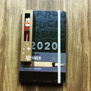 (ส่วนลด 80 บาท สินค้าใหม่ ของแท้ ลิขสิทธิ์ ลิมิเตด) Starbucks Planner  2020 พร้อมปากกา Santa Bear 1 ด้าม