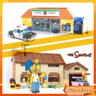 บล็อกตัวต่อ รูป The Simpsons House And Kwik-E-Mart MOC Springfield Bart Simpson ขนาดเล็ก 6 ชิ้น