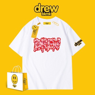 เสื้อยืดแขนสั้นพิมพ์ลายตัวอักษร Drew Justin Bieber แฟชั่นสีชมพู