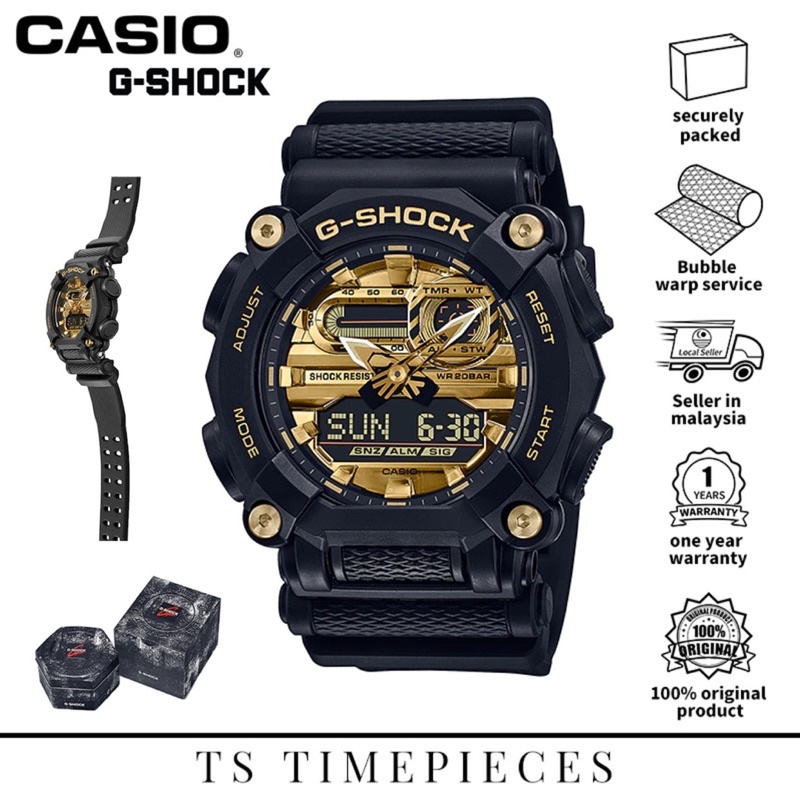 G-shock GA-900AG-1A นาฬิกาผู้ชาย Black Gold Series นาฬิกาสปอร์ตกันน้ําของขวัญ kS746