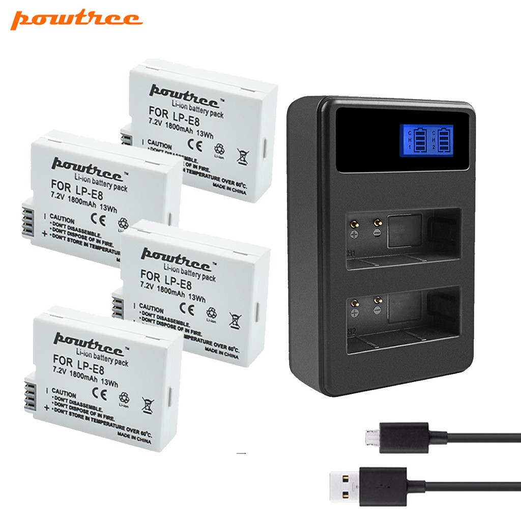 แบตเตอรี่กล้อง Powtree For Canon LPE8 battery LP E8 LPE8 DSLR Digital