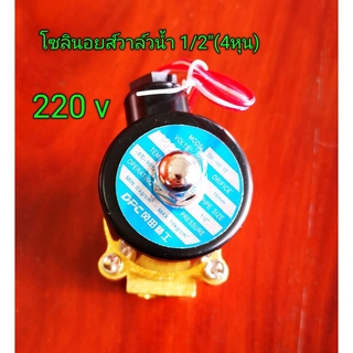 โซลินอยด์ วาล์วทองเหลือง 220 V 1/2 นิ้ว (4 หุน)