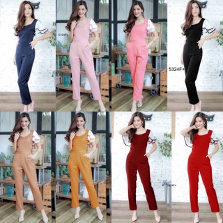 จั้มสูทระบายแขนชีฟอง chiffon sleeveless jumpsuit MM5324