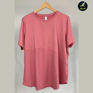(4XL-XL) เสื้อออกกําลังกายผู้หญิงไซส์ใหญ่ คนอ้วน สาวอวบ ใส่วิ่ง โยคะ เล่นกีฬา รอบอก 52" 49" สีโอลด์โรส iRunmall #SH46