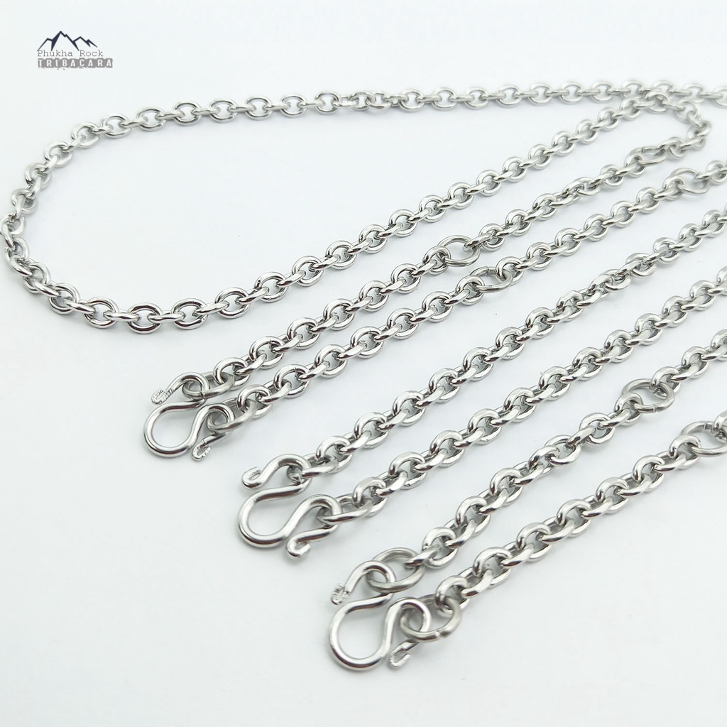 C61 ลายคดกริช 5-6 มิล ยาว 24-30 นิ้ว ห้อยพระ 1-3-5-7-9 สร้อยคอ สร้อยสแตนเลสแท้ สร้อยพระ necklace