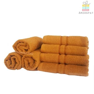 ผ้าขนหนูสีน้ำตาลถวายพระ Cotton100% เนื้อนุ่มเกรดAบรรจุแยกชิ้น