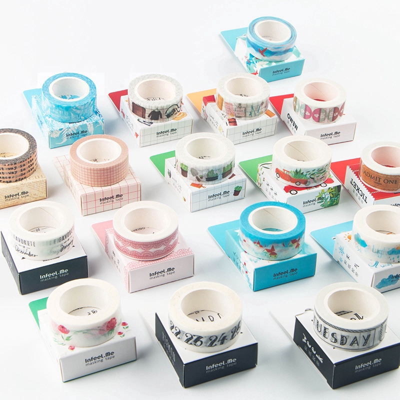 18 รูปแบบ Travel/Week/จํานวน/Rose/กระบองเพชรเทปกาวไดอารี่ Kawaii Scrapbooking DIY Craft Sticky Deco 