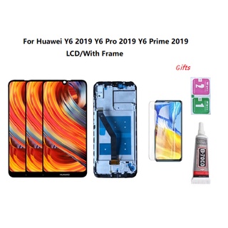 หน้าจอแสดงผล LCD พร้อมกรอบ แบบเปลี่ยน สําหรับ Huawei Y6 2019 Y6 pro 2019 Prime 2019 Honor 8A